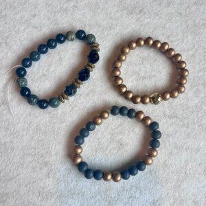 Trio of beaded bracelets